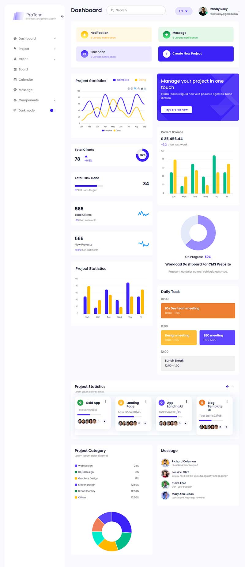 项目管理通用后台管理html5模板