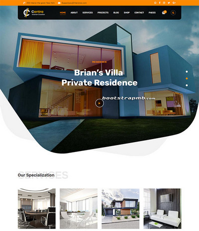 可切换色调多风格室内装修设计公司网页模板