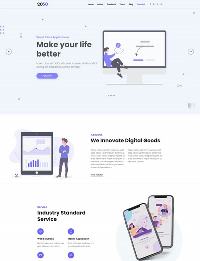 软件产品研发公司静态html单页模板