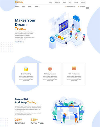 多风格企业数字营销服务公司静态html网站模板