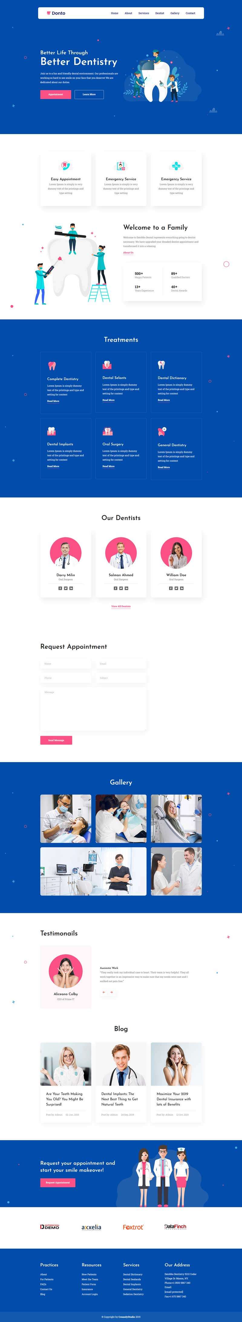 专业牙科医疗诊所服务企业网站模板