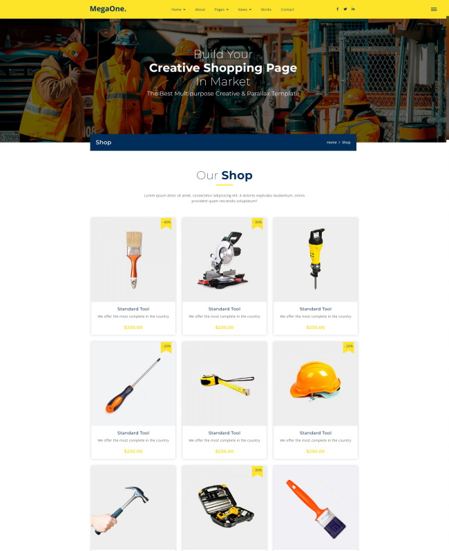 专业机械维修小工具商城html网站模板