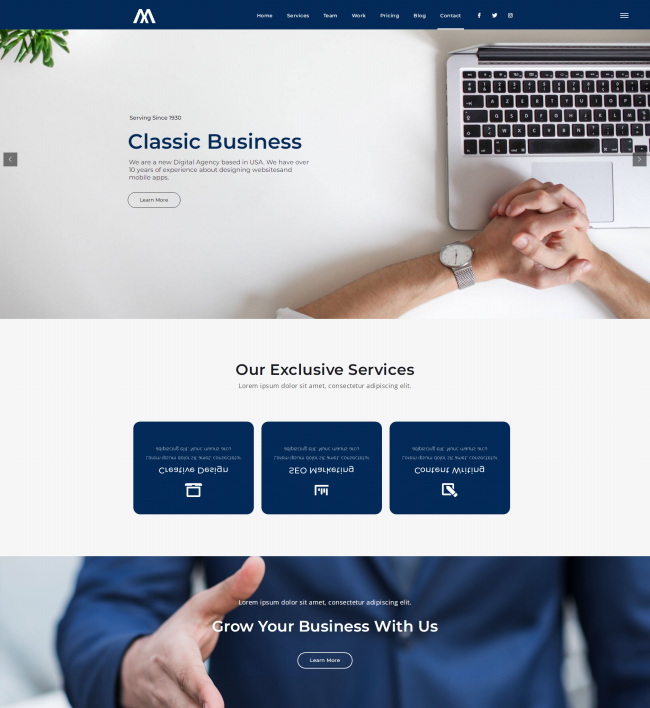 品牌设计服务工作室单页html模板