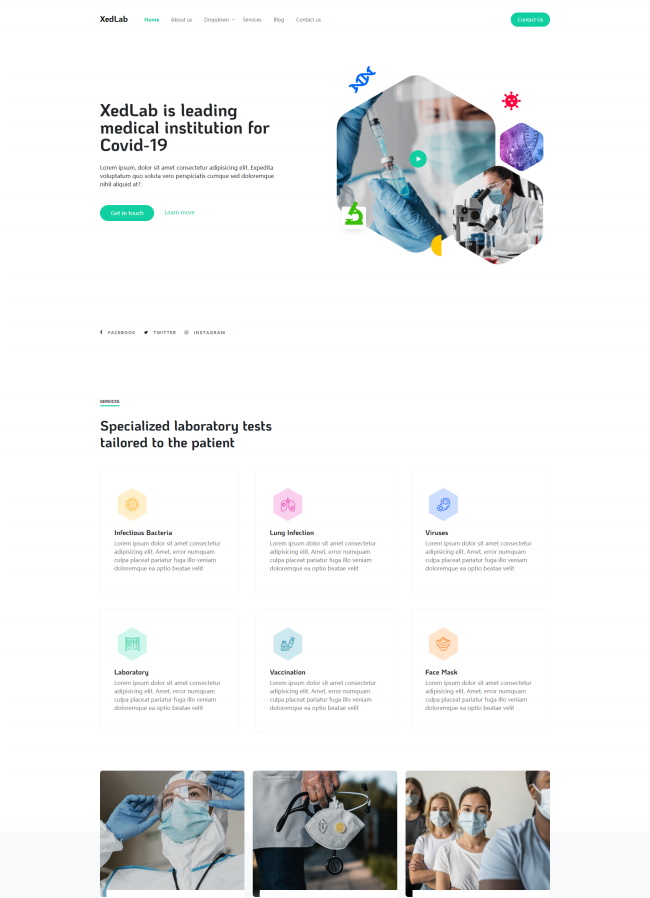 生物科技疫苗研发机构bootstrap模板