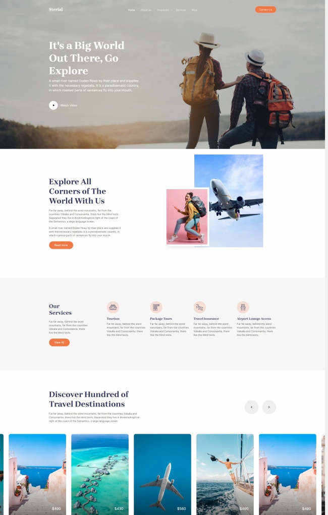 出国旅游服务机构html5网站模板