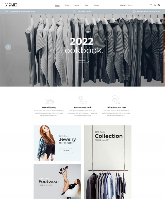 时尚女装销售电子商城html网站模板