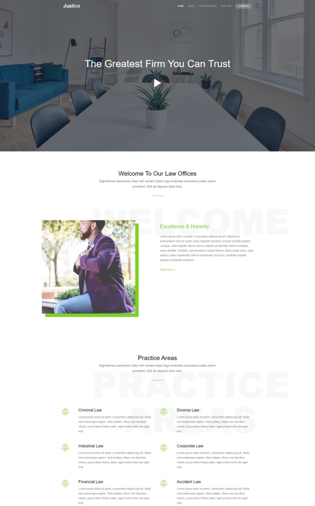 个人律师事务所html5静态网页模板