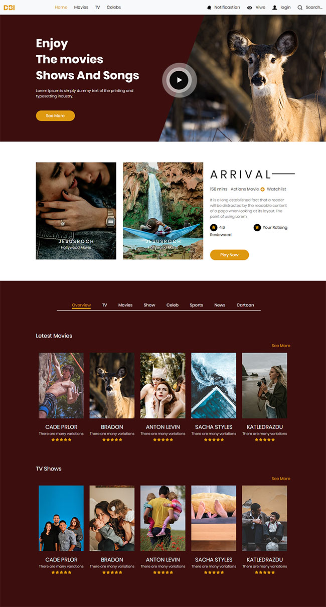 电影预告推荐传媒公司网站模板