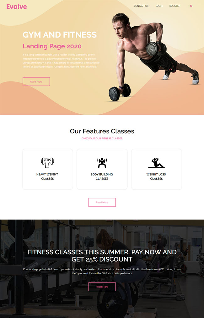 响应式健身俱乐部宣传页模板