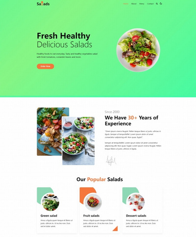 健康蔬菜水果沙拉美食餐饮公司html网站模板