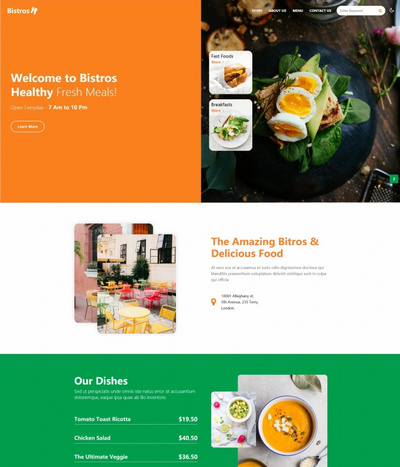 时尚大气小酒馆西餐厅宣传推广html网站模板