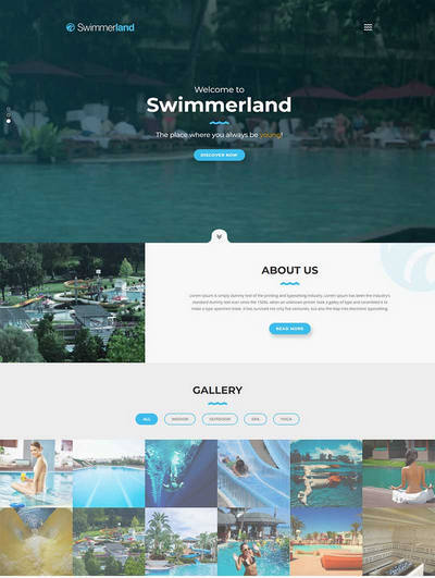 水上乐园游乐场服务公司html网站模板