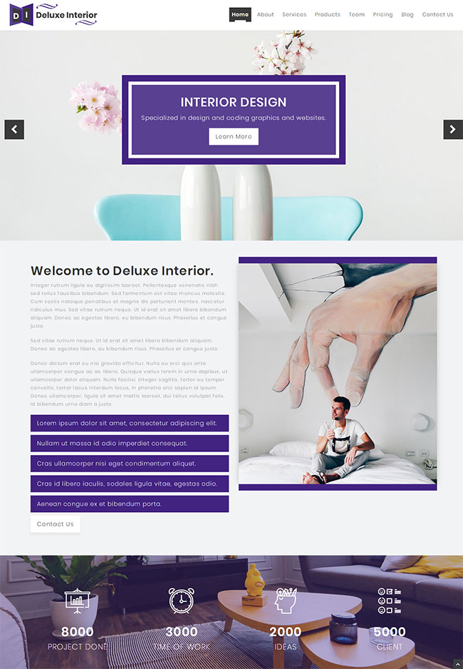 室内装修设计服务公司单页html网站模板
