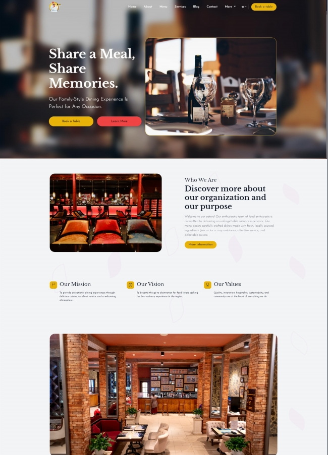 高档西餐厅宣传推广餐饮企业网站模板