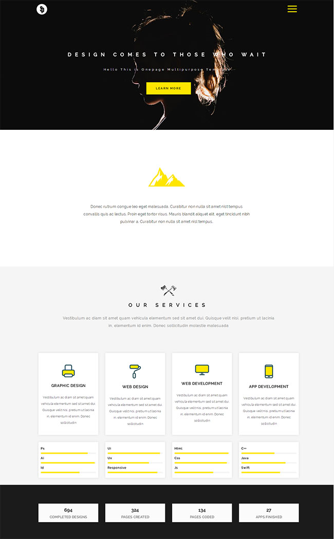 简洁互联网软件开发行业公司单页模板