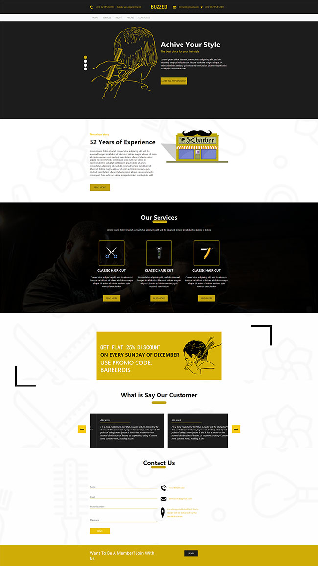 发型形象设计培训学校静态网页模板