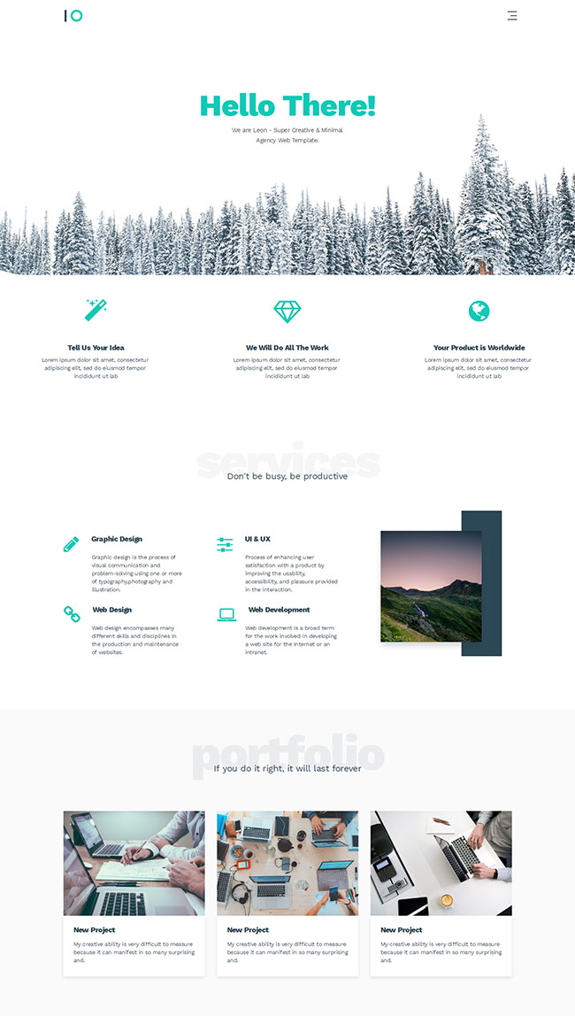 极简设计服务公司响应式单页模板