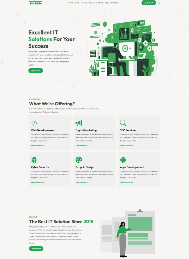 IT解决方案软件开发服务公司通用网页模板