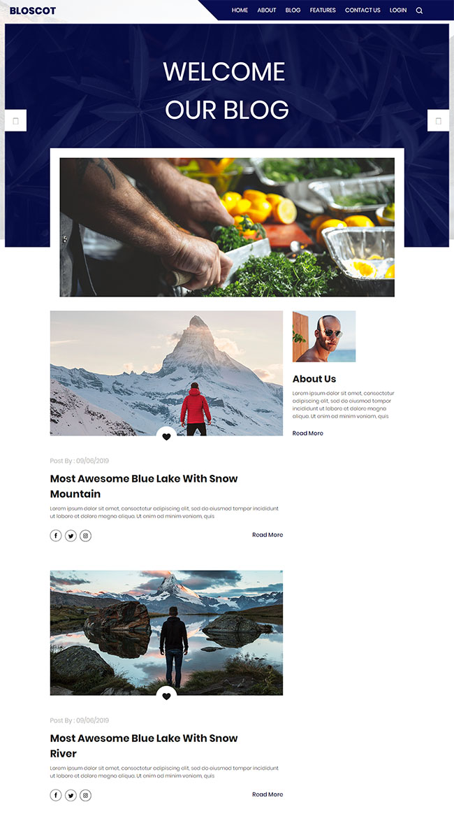 户外探险登山新闻博客网站模板