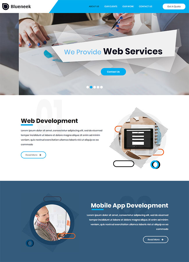 简洁web网站开发设计公司网页模板