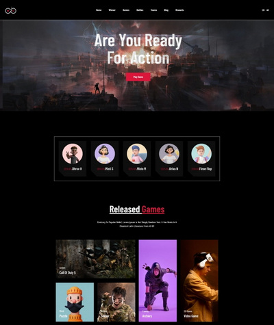 html5游戏推广服务公司单页静态模板