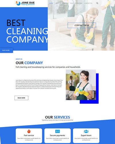 保洁清洁服务公司静态html网站模板