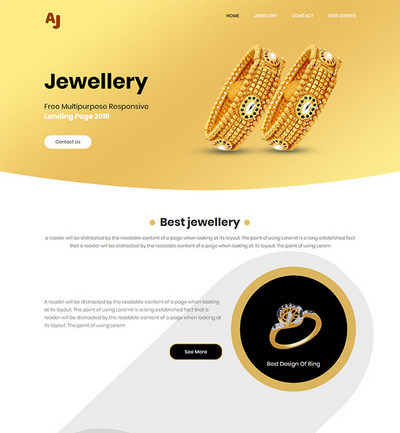 珠宝首饰销售企业单页html模板