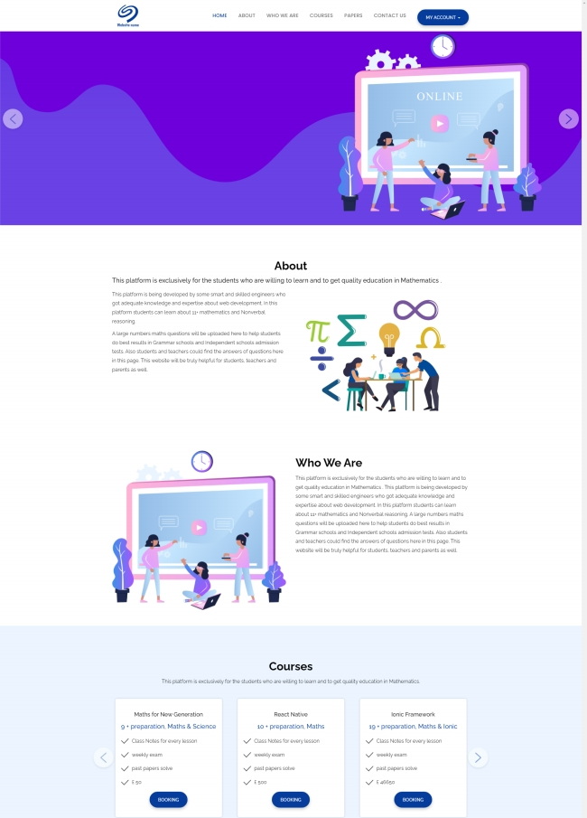 网络在线教育服务公司html5模板