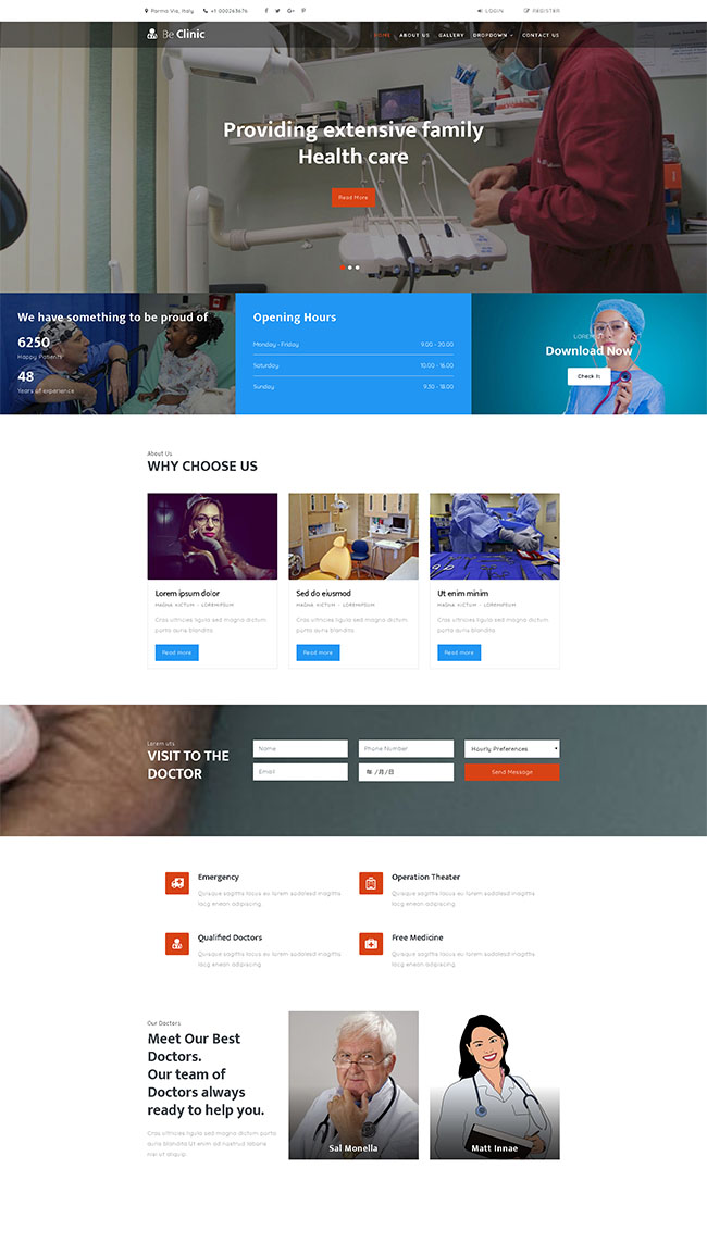 医疗服务机构通用html网页模板
