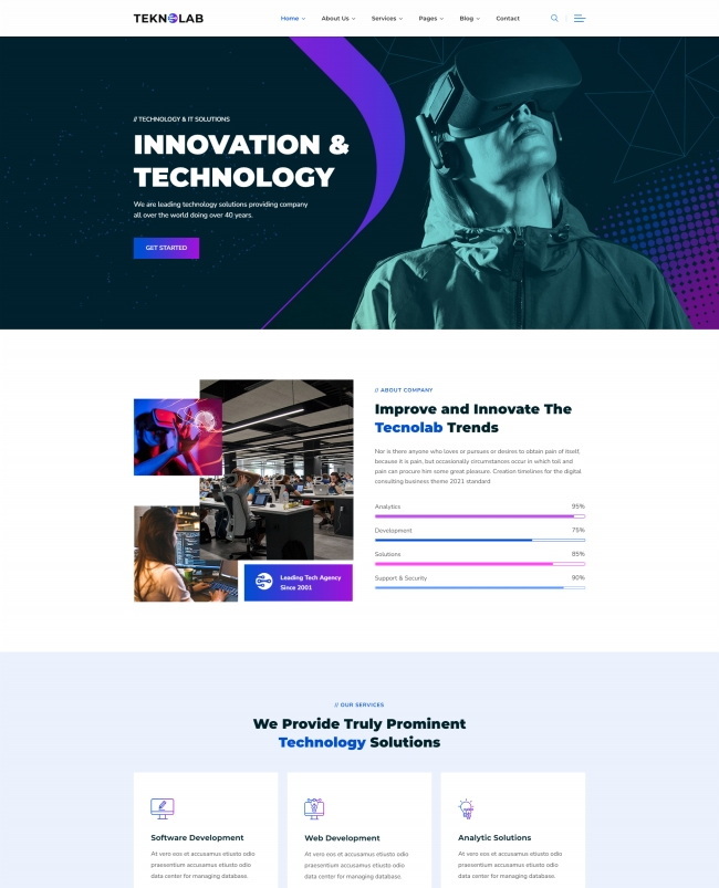 互联网it技术解决商html网站模板