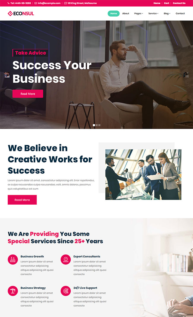 宽屏商业咨询服务公司html5网站模板