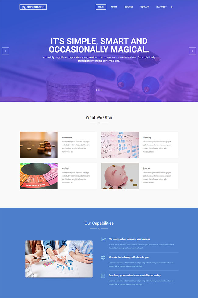 简洁金融理财服务公司html网页模板