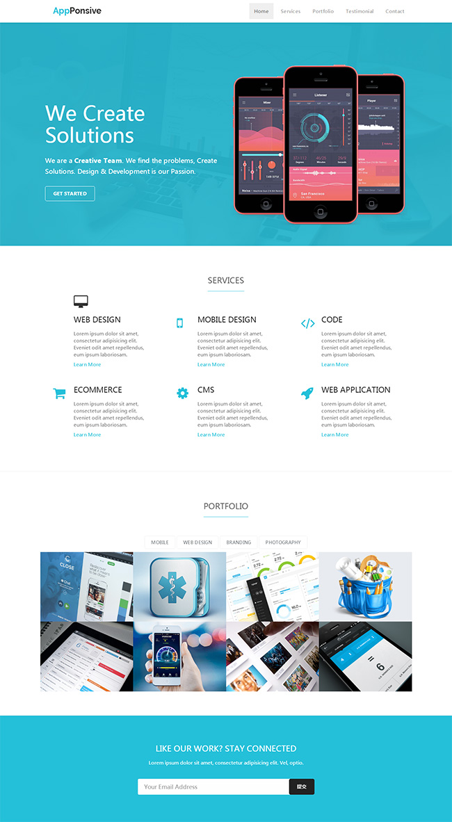 手机app宣传介绍页通用网站模板