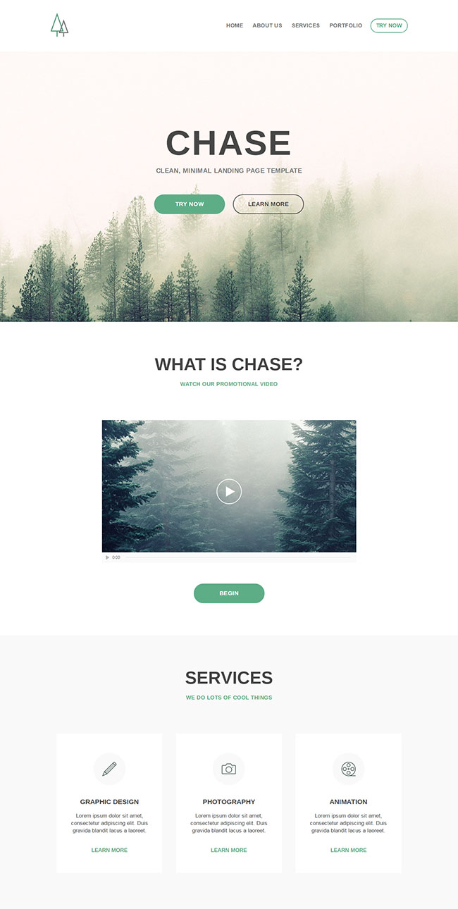 简洁产品展示设计公司单页模板