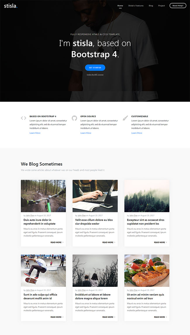 全屏个人主页通用html模板