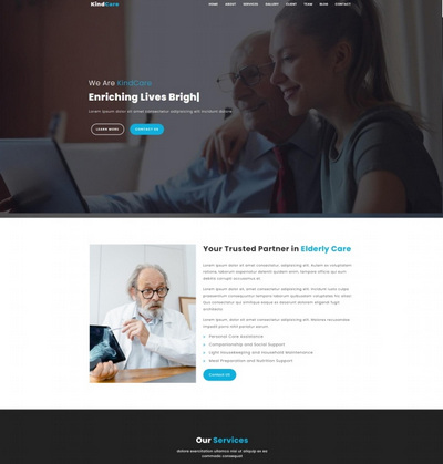 养老院养老医疗服务机构通用html网站模板