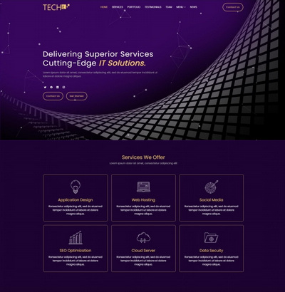 实用IT互联网技术服务公司html5单页模板