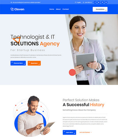 IT技术解决方案服务公司网页模板 IT技术解决方案服务公司网页模板