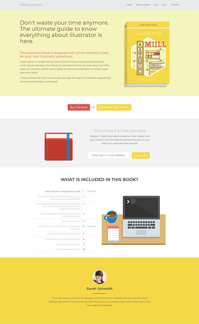 书本推荐宣传单页html模板