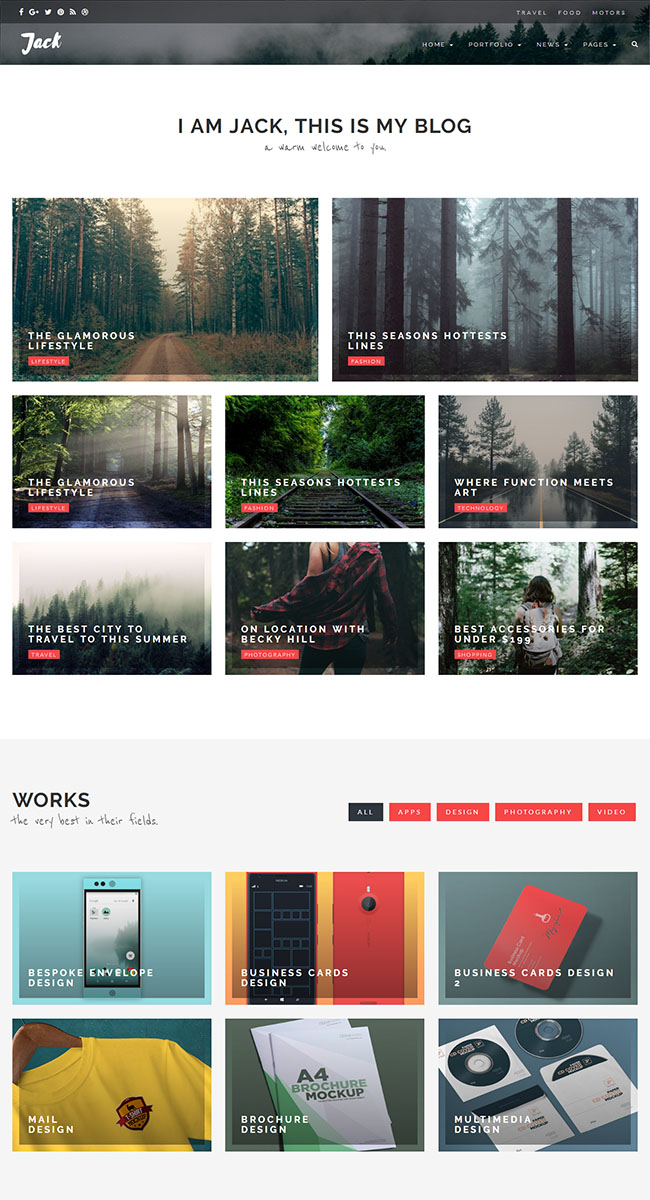 自媒体博客主题html网页模板