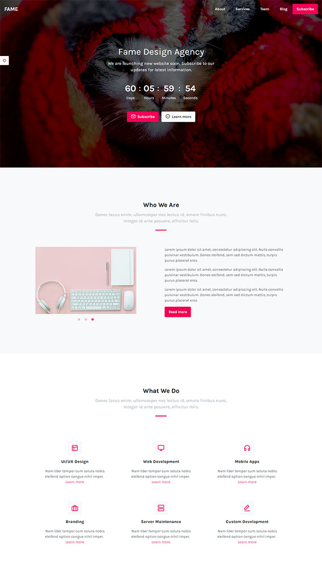 品牌宣传推广营销单页html模板