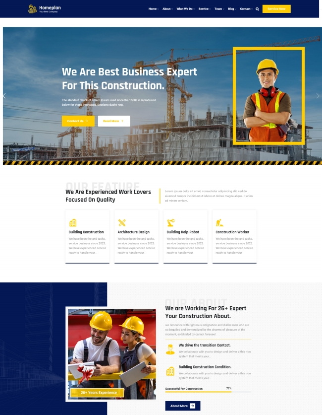 建筑设计施工服务集团公司网站模板