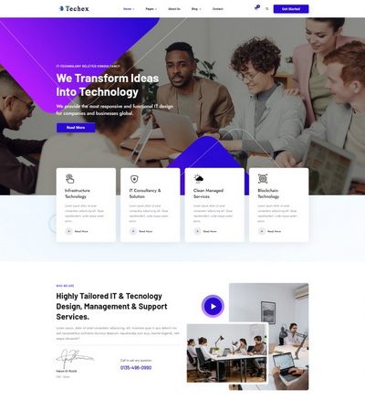多风格it技术服务公司通用网页模板
