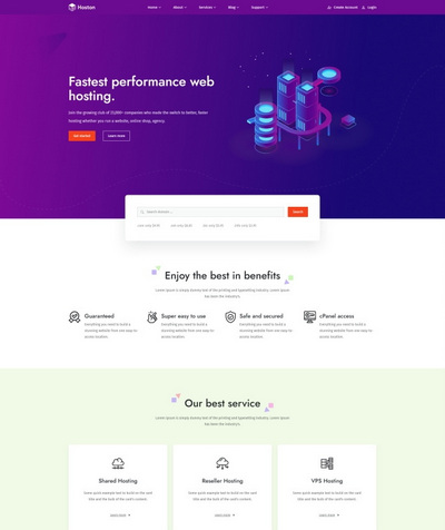 多风格云主机服务器销售公司网站模板
