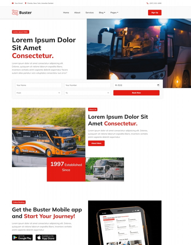 汽车票务预定服务公司网站模板