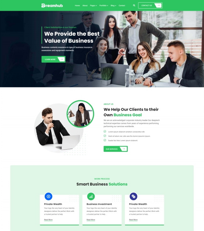商业商务服务公司宣传推广页html5模板