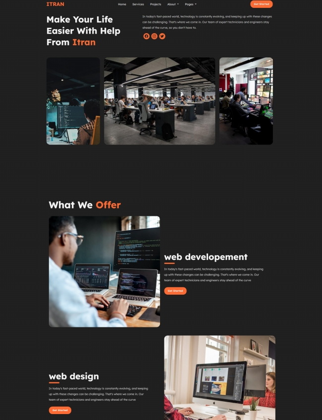 互联网IT软件开发服务公司网页模板