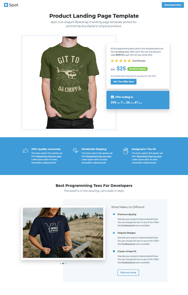 服装服饰展示销售宣传页模板