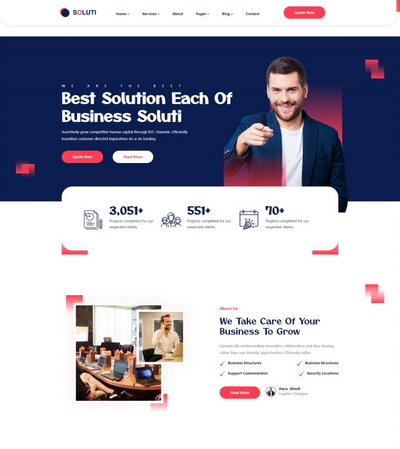 商业策划服务方案公司html5网站模板