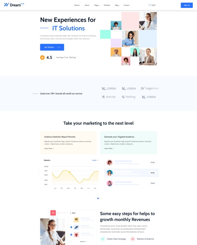 专业IT解决方案服务公司宣传页面模板